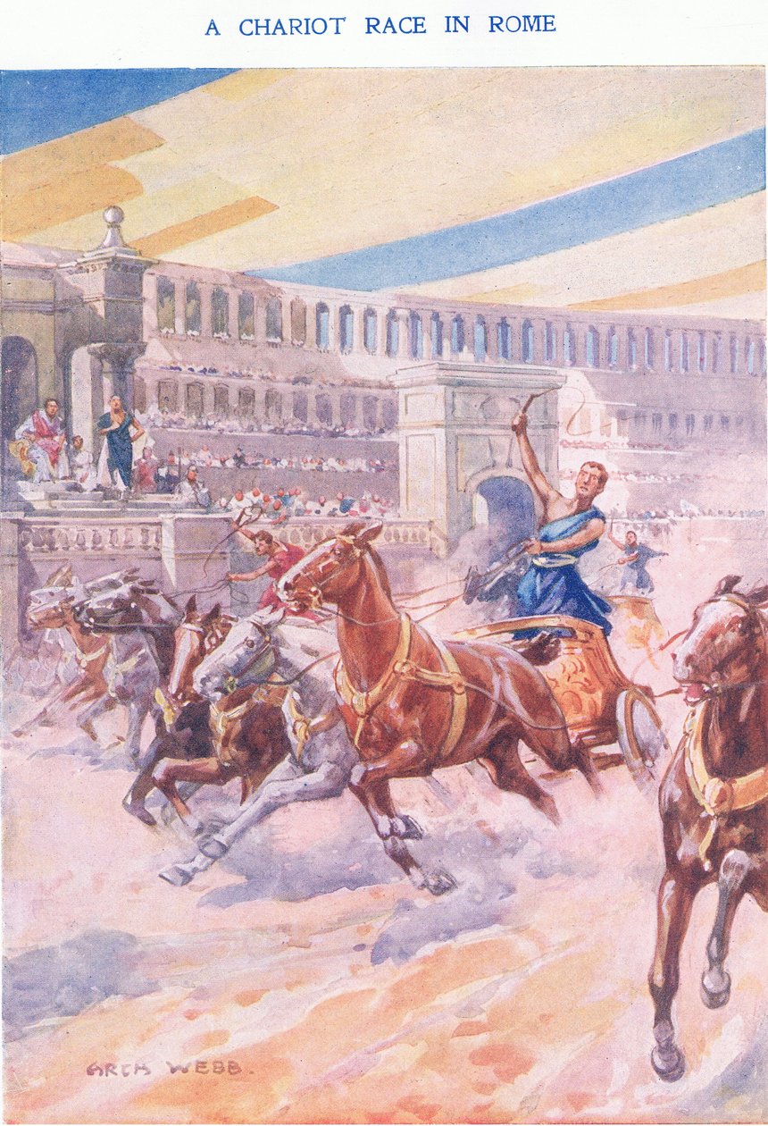 Et vognløp i Roma, 1925 av Archibald Webb