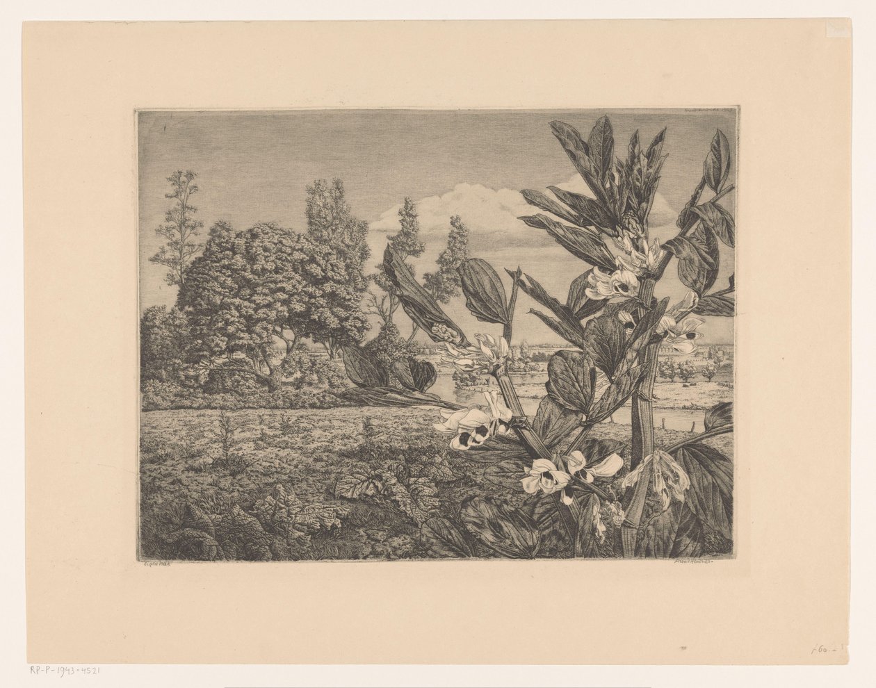 Landskap med blomster av Arend Hendriks (signed by artist)