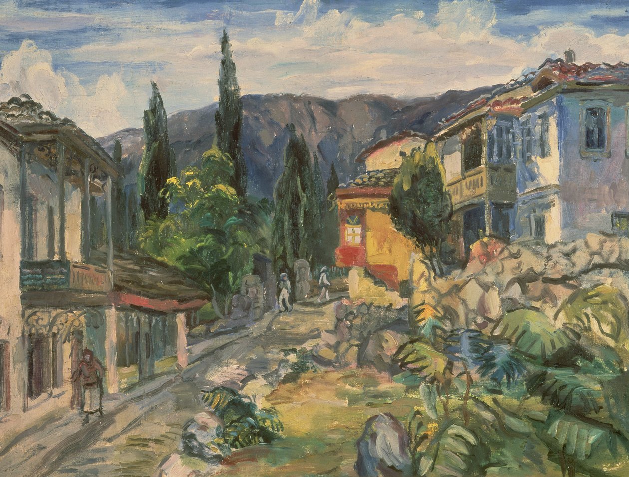 En tatarisk gate i Jalta, 1932 av Aristarkh Vasilievic Lentulov