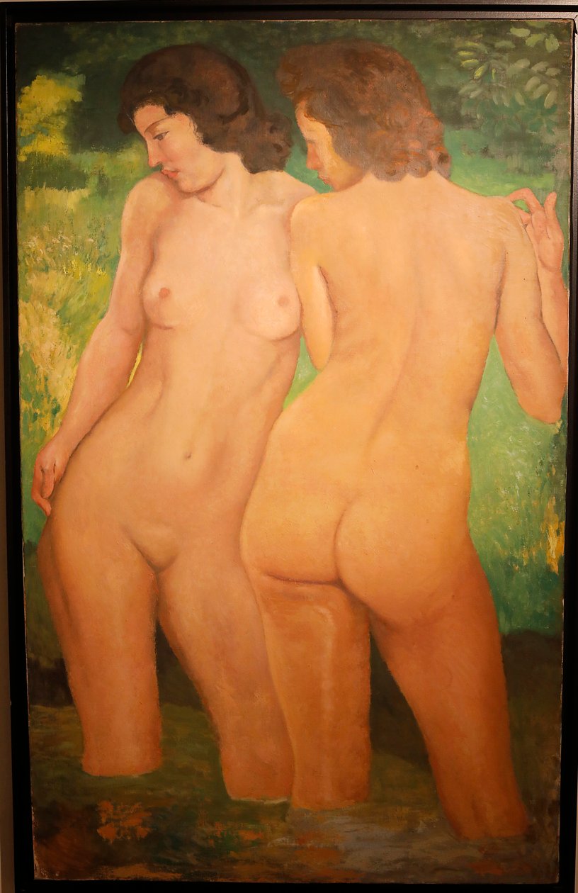 Søstre som bader, ca. 1940 (olje på lerret) av Aristide Maillol