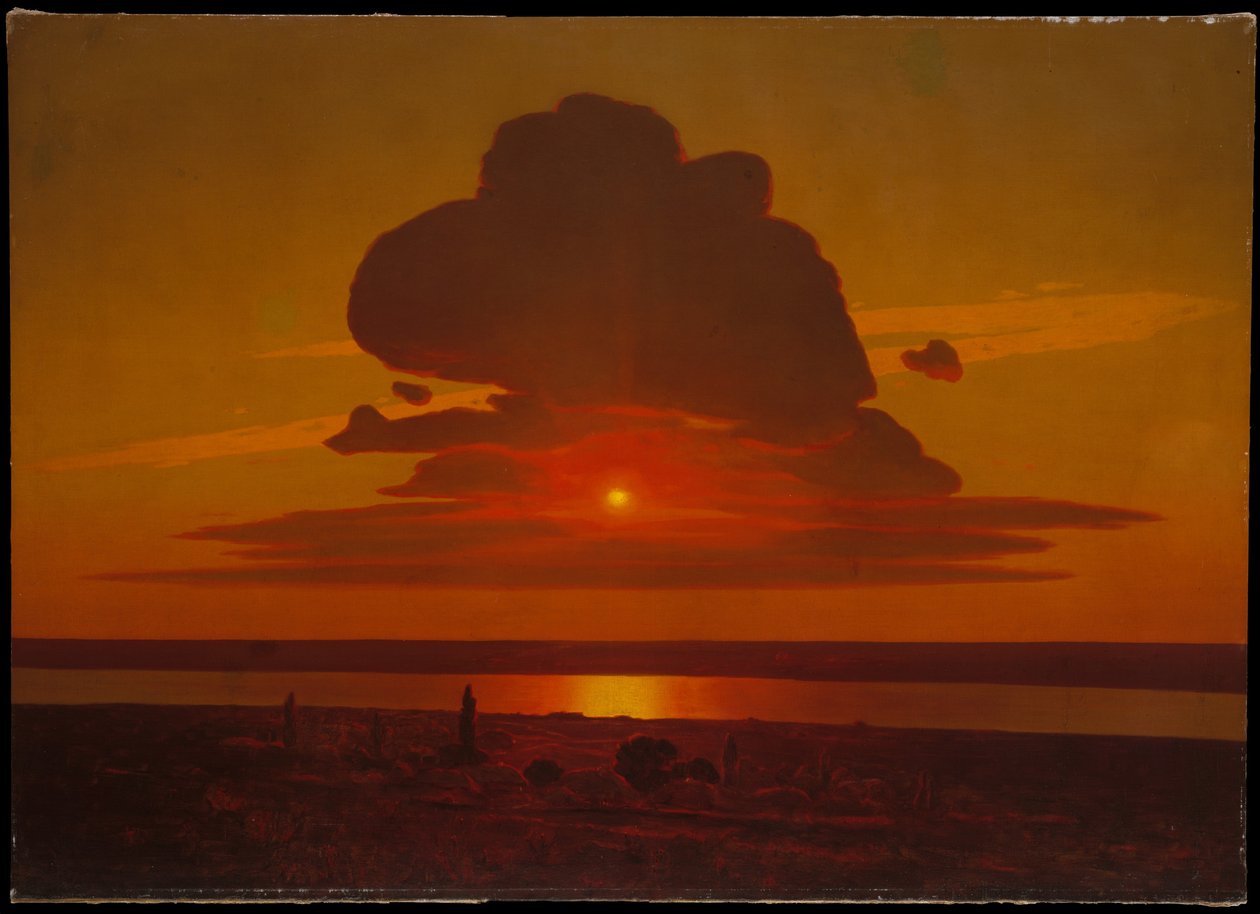 Rød solnedgang på Dnepr av Arkhip Ivanovich Kuindzhi