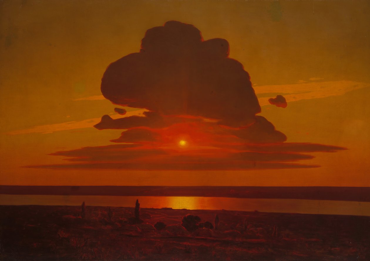 Rød solnedgang på Dnepr, 1905-8. av Arkhip Ivanovich Kuindzhi