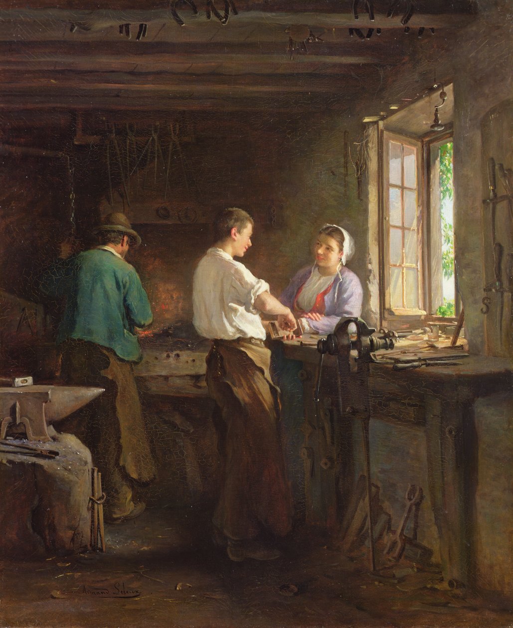 Låsesmed (olje på lerret) av Armand Hubert Simon Leleux