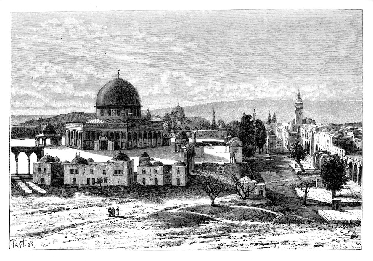 Omars-moskeen, Jerusalem, Israel, 1895. av Armand Kohl