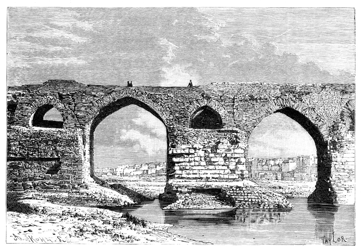 The Bridge of Dezful, Iran, 1895. av Armand Kohl