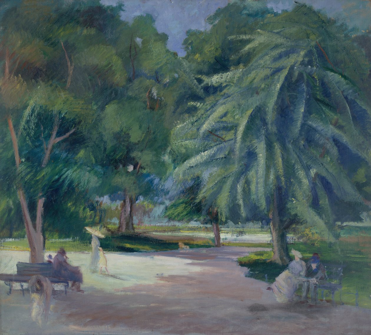 The Garden of Pincio (olje på lerret) av Armando Spadini