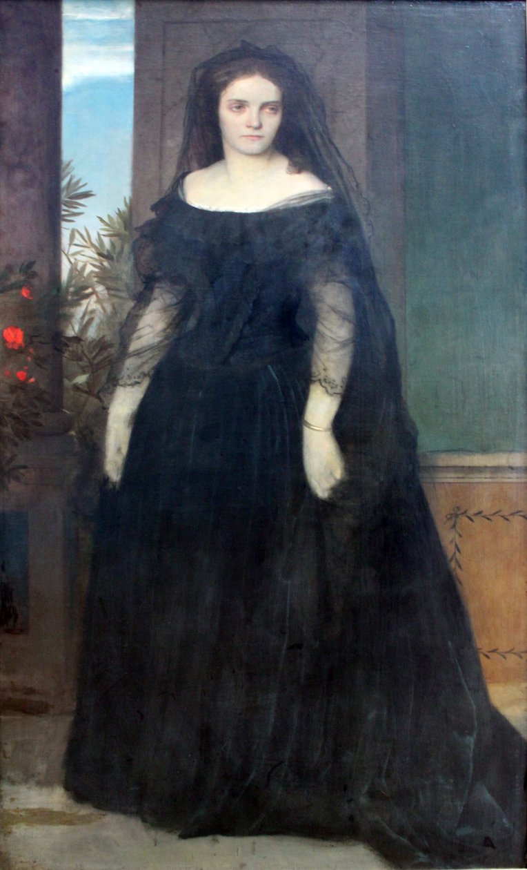Portrett av skuespilleren Fanny Janauschek av Arnold Böcklin
