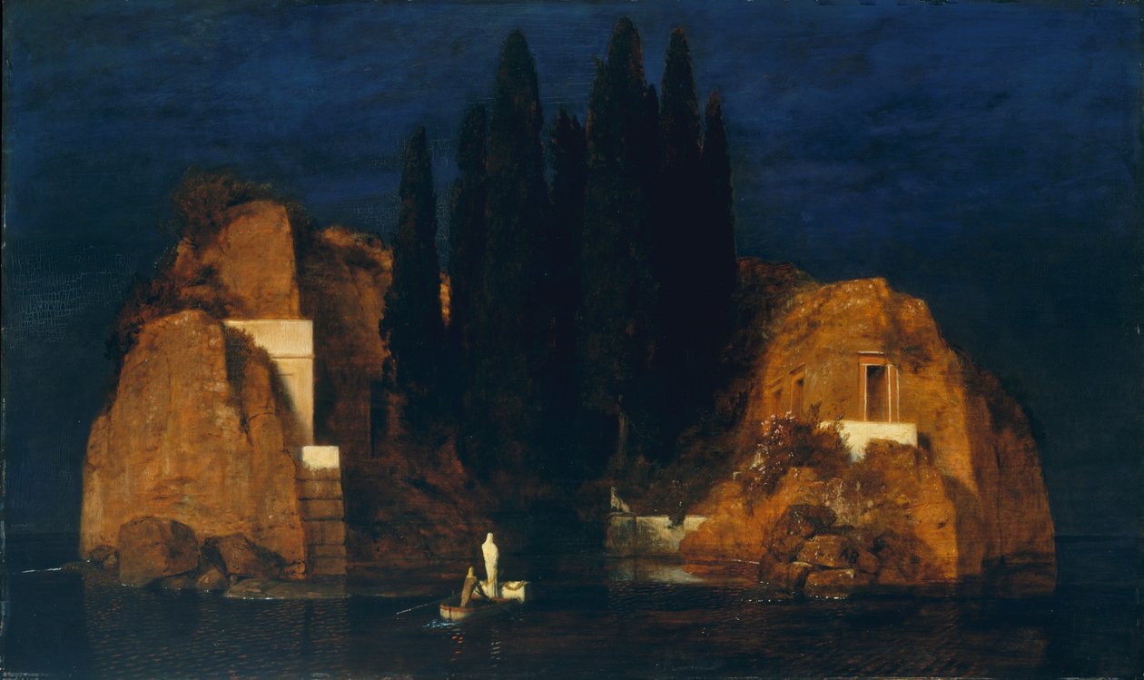 Isle of the Dead, andre versjon, 1880 (olje på tre) av Arnold Böcklin