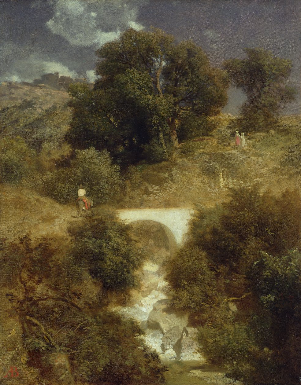 Romersk landskap med en bro, 1863 av Arnold Böcklin