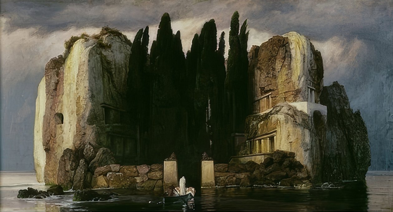 De dødes øy. Femte versjon. 1886 av Arnold Böcklin
