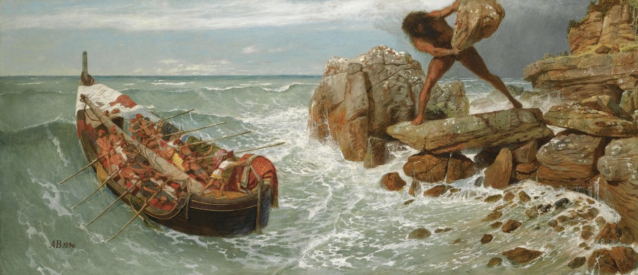 Odysseus og Polyphemus, 1896 av Arnold Böcklin