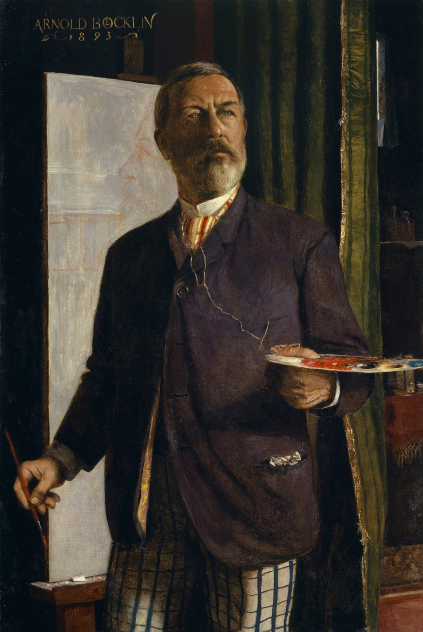 Selvportrett i studio, 1893. av Arnold Böcklin