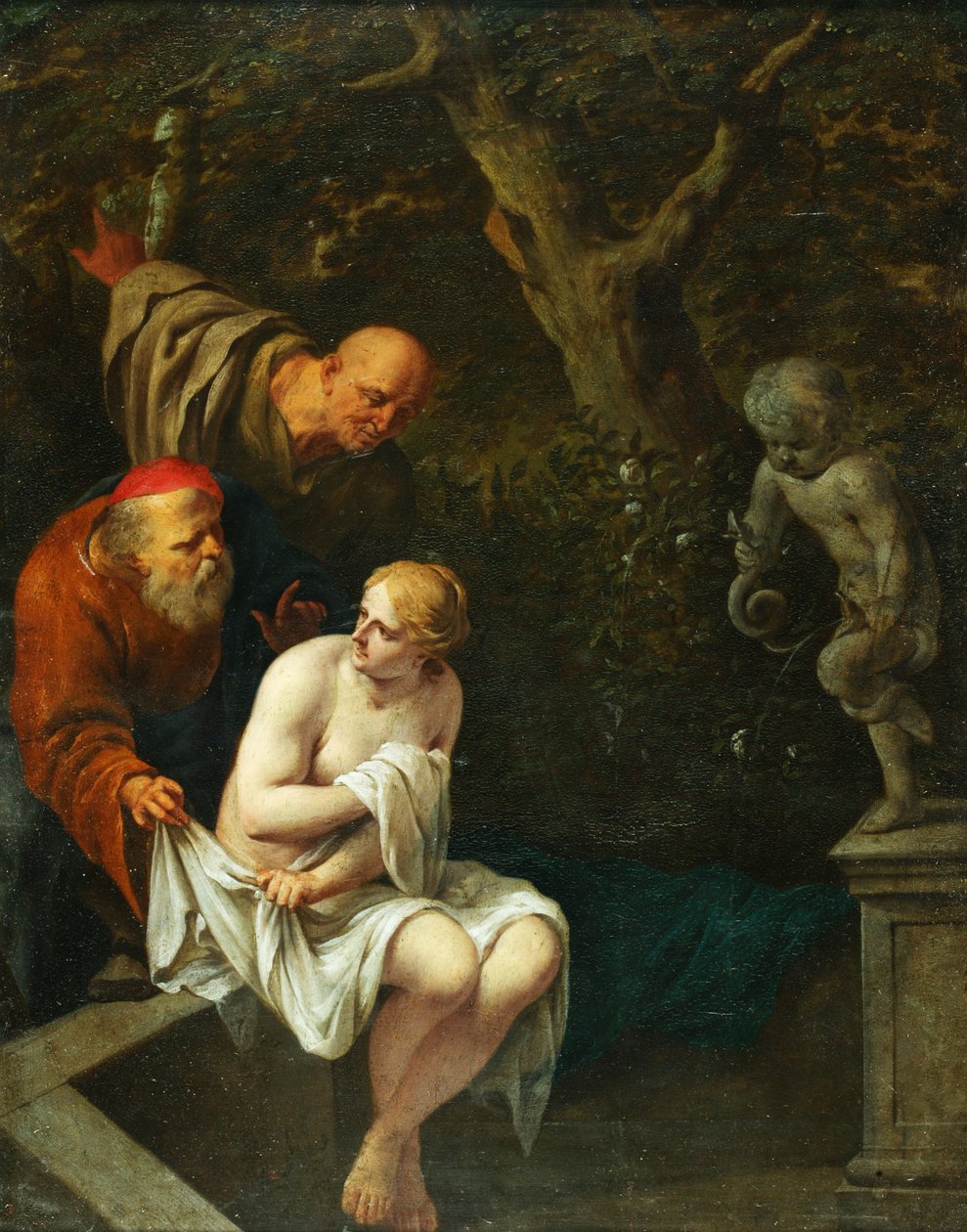 Susannah and the Elders (olje på kobber) av Arnold Houbraken