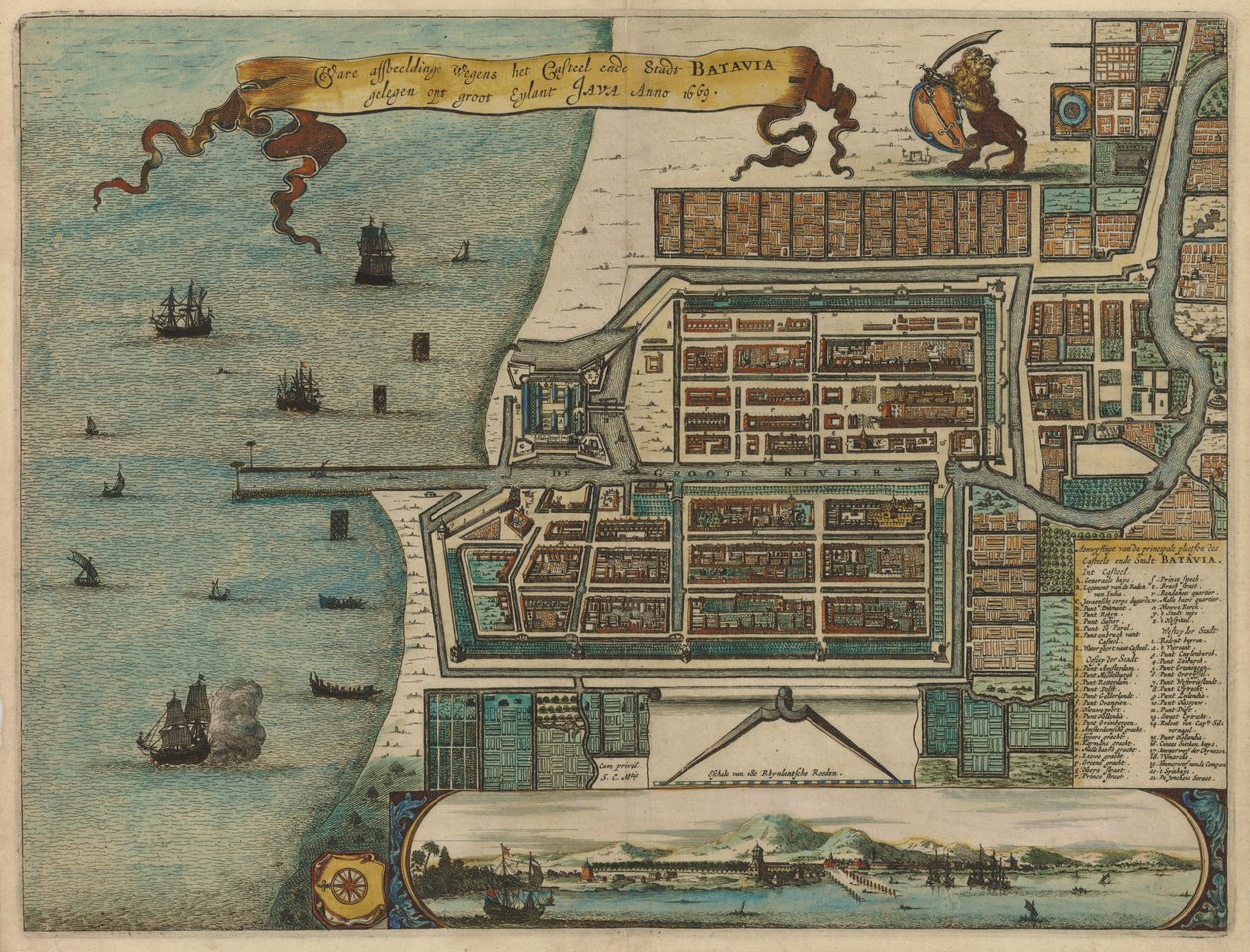 Waere skildringer På grunn av Casteel ende Stadt BATAVIA ligger opt Groot Eylant JAVA Anno 1669 av Arnoldus Montanus