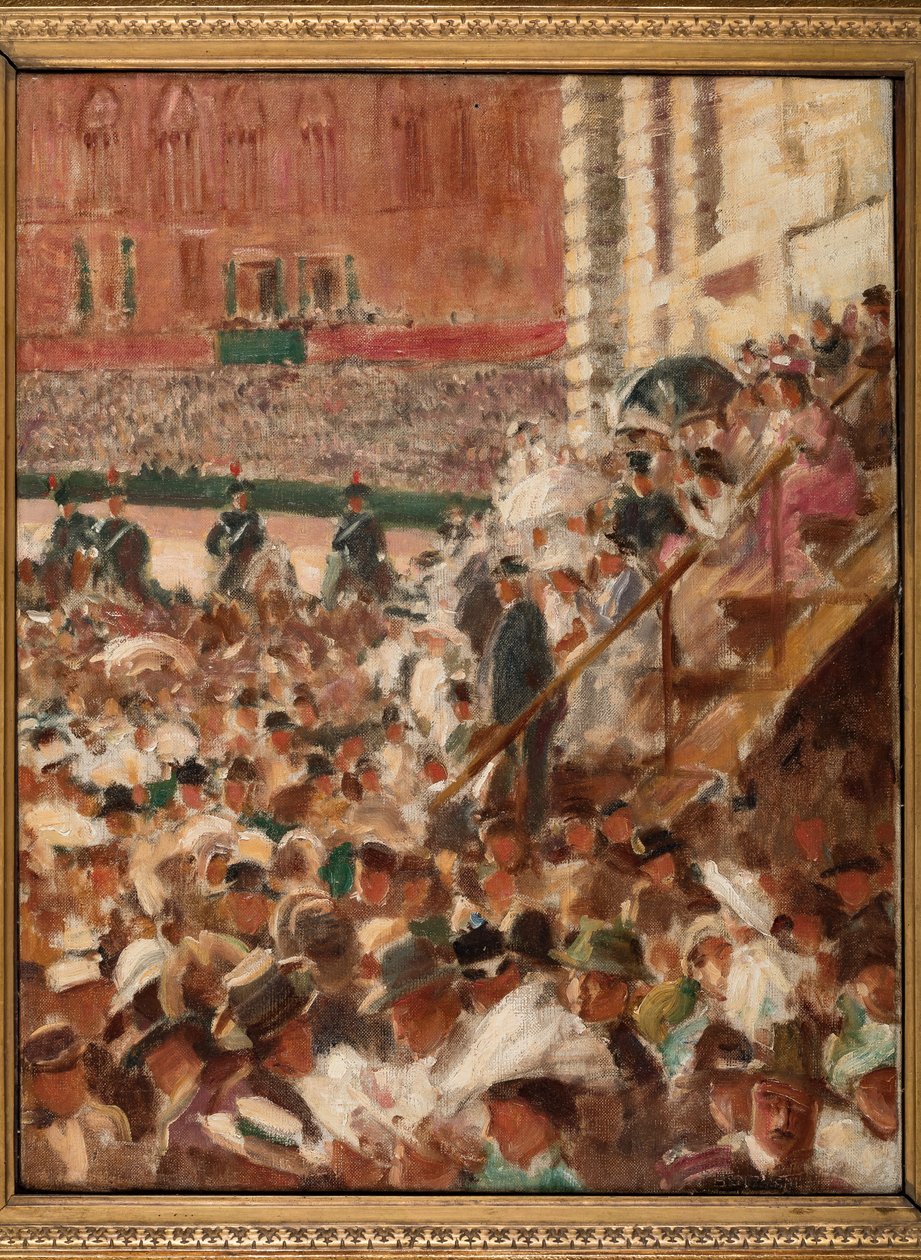The Palio of Siena (olje på lerret) av Aroldo Bonzagni
