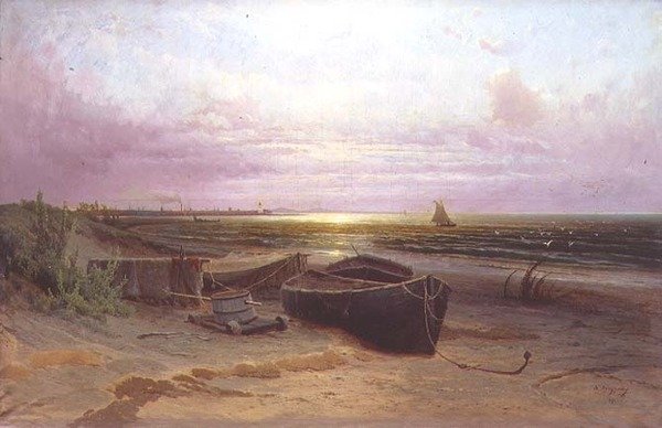Stranden ved Narva Bay av Arseniy Ivanovich Meshchersky