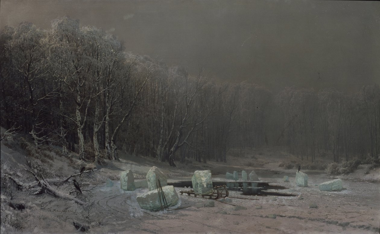 Vinter. Issplitting av Arseniy Ivanovich Meshchersky