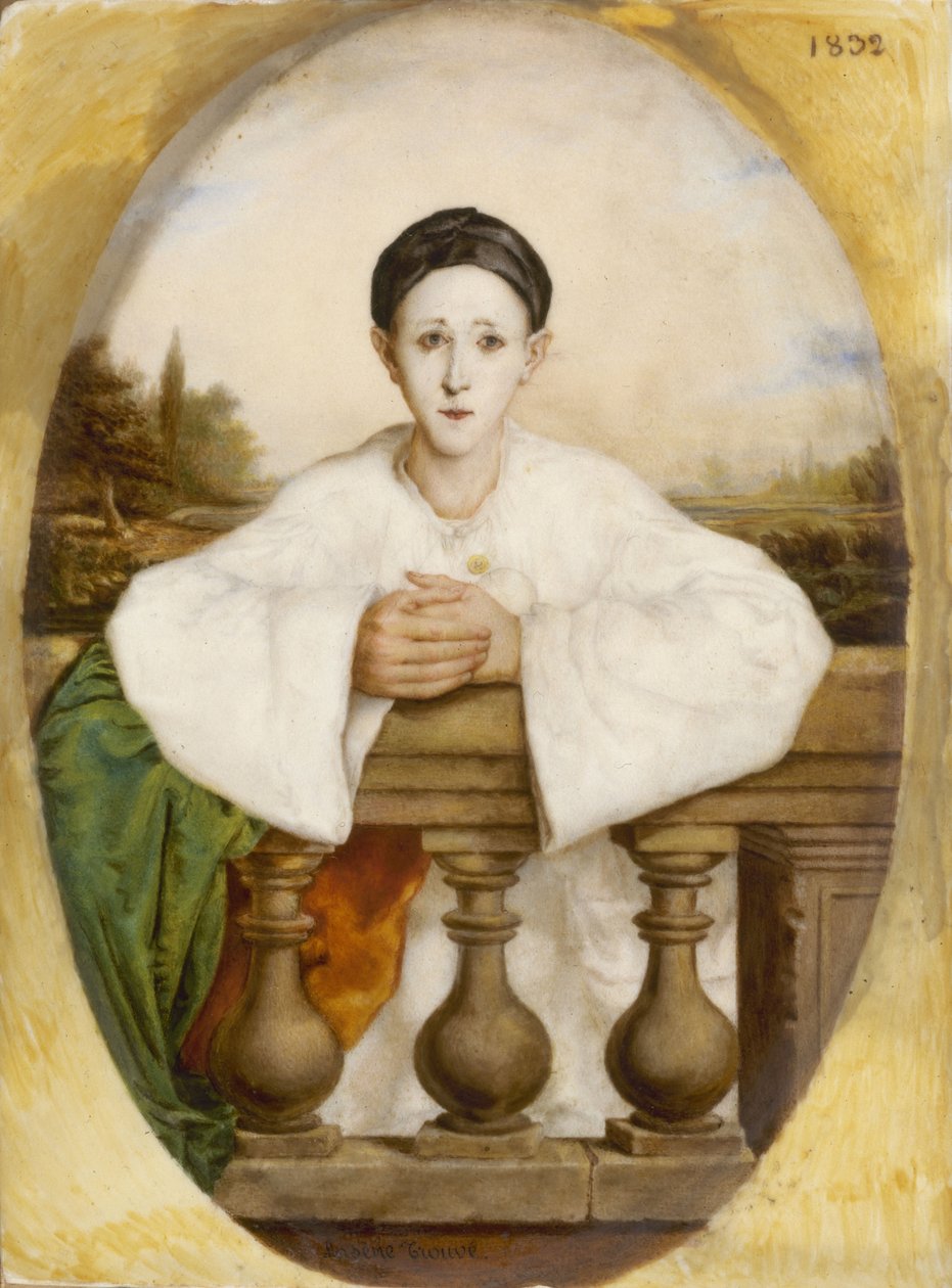 Portrett av Jean-Gaspard Deburau 1796-1846, 1832. av Arsène Trouvé