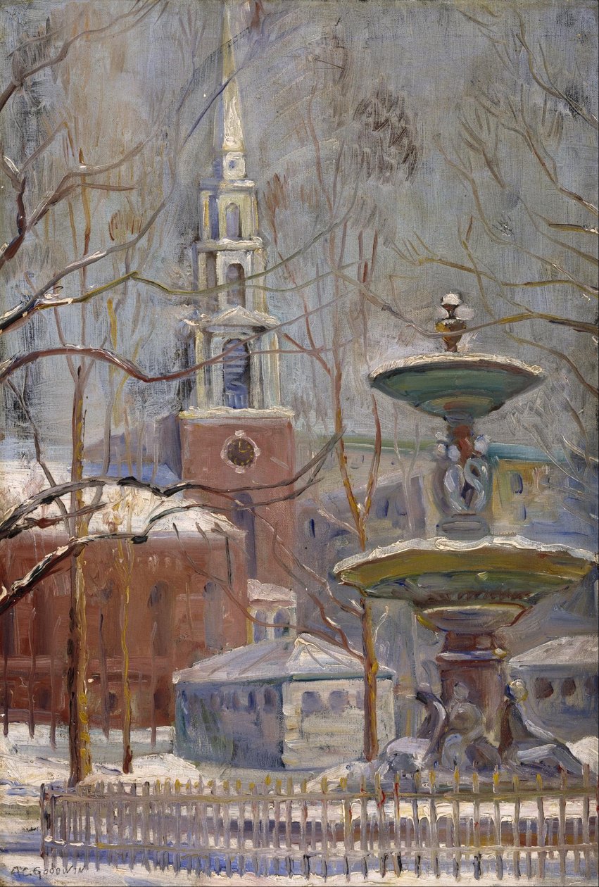 Park Street i Boston Commons av Arthur Clifton Goodwin