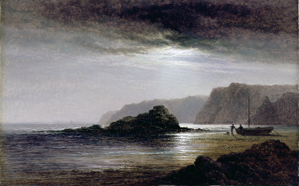 Kystlandskap ved måneskinn av Arthur Gilbert