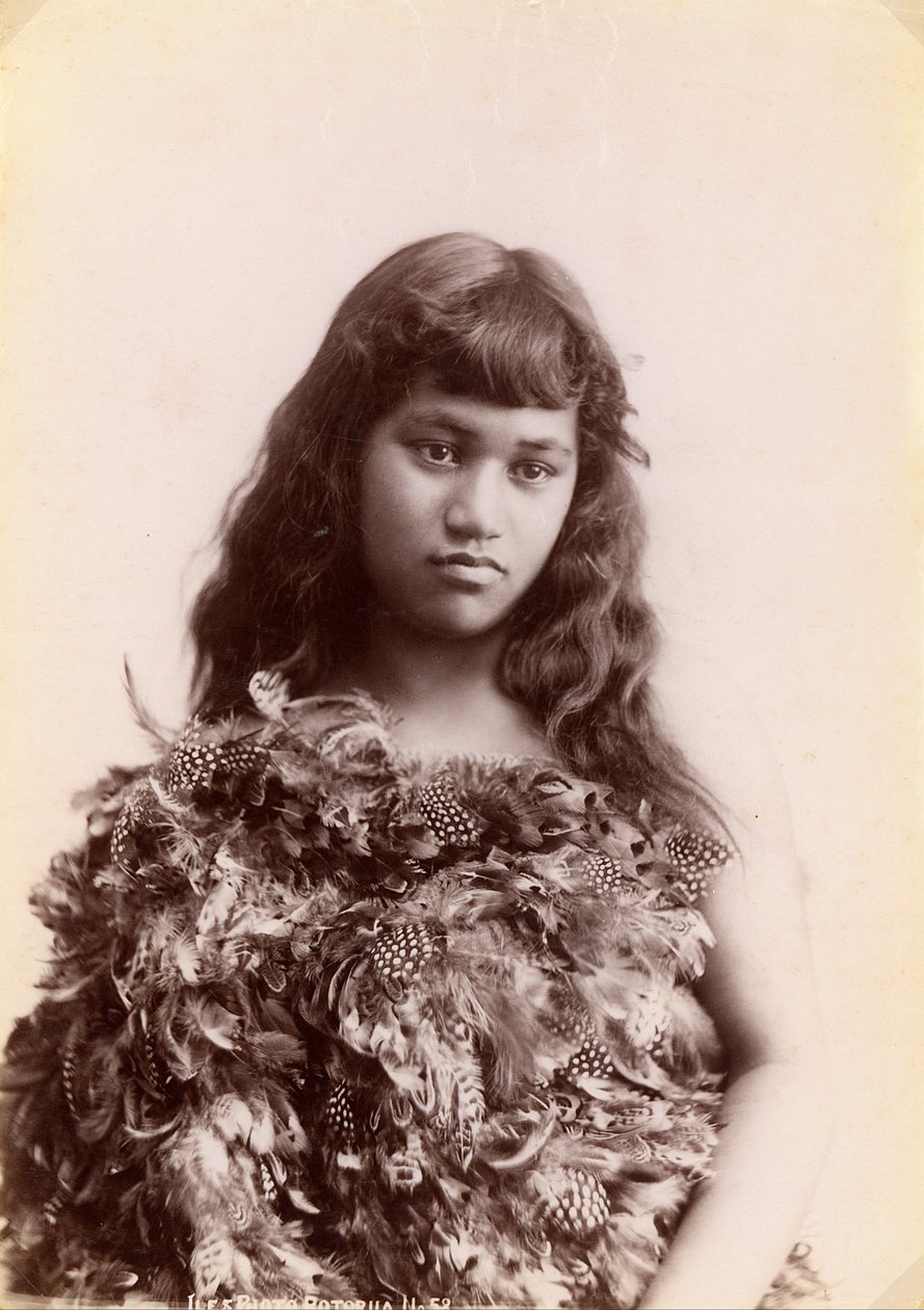 Maori -kvinne, Rotorua, New Zealand av Arthur James Iles