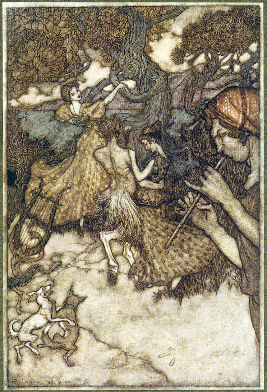 If Orpheus først produserte valsen ., fra The Ingoldsby Legends, pub. 1907 av Arthur Rackham