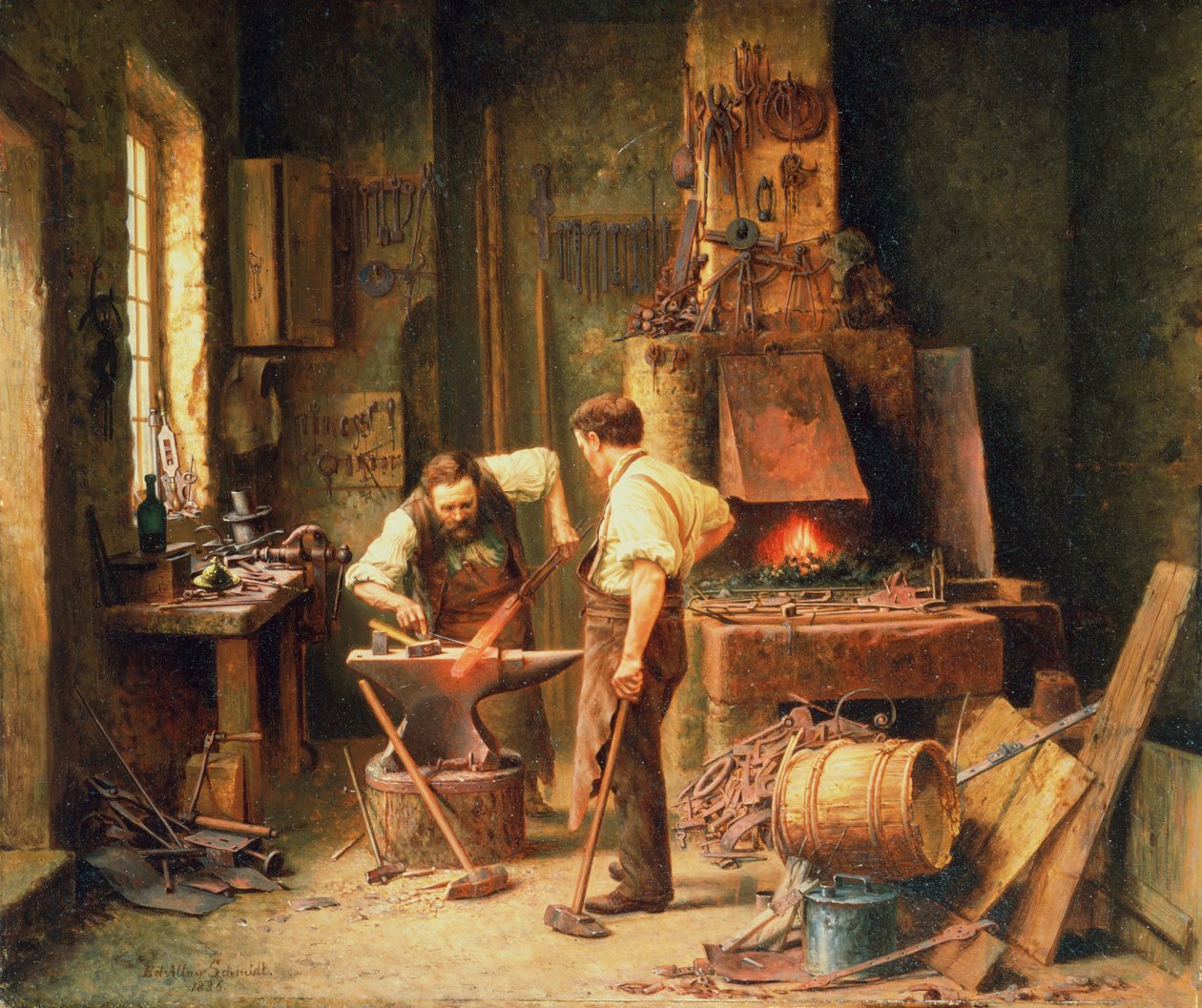 The Forge, 1836 av Arthur Schmidt