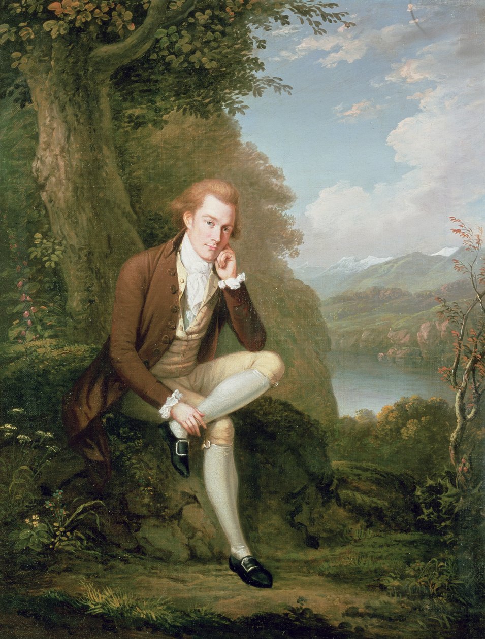 Portrett av en mann i brunt av Arthur Devis