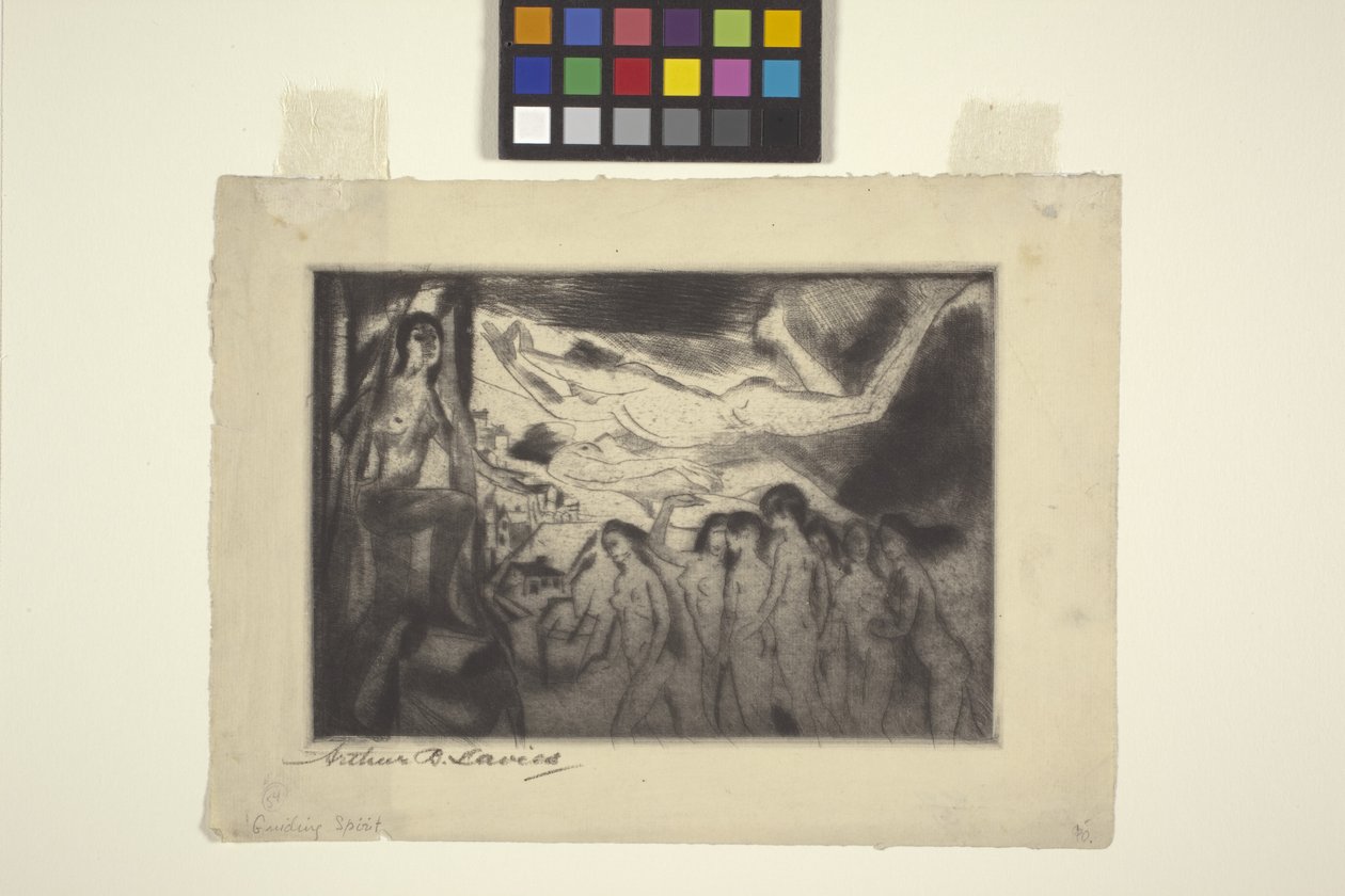 Guiding Spirit (etsing og rulett) av Arthur Bowen Davies