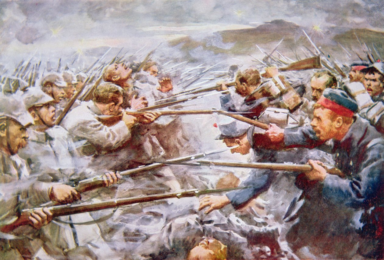 Belgiere frastøter tyskere ved Liège av Arthur C. (after) Michael