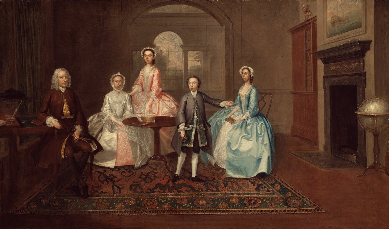 John Thomlinson og hans familie, 1745. av Arthur Devis