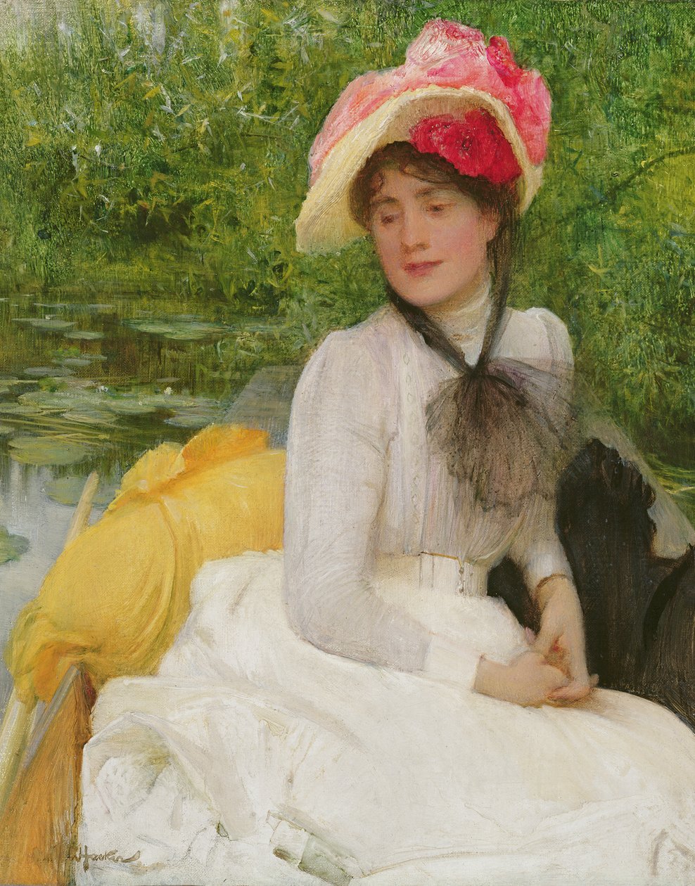 Girl in a Punt av Arthur Hacker