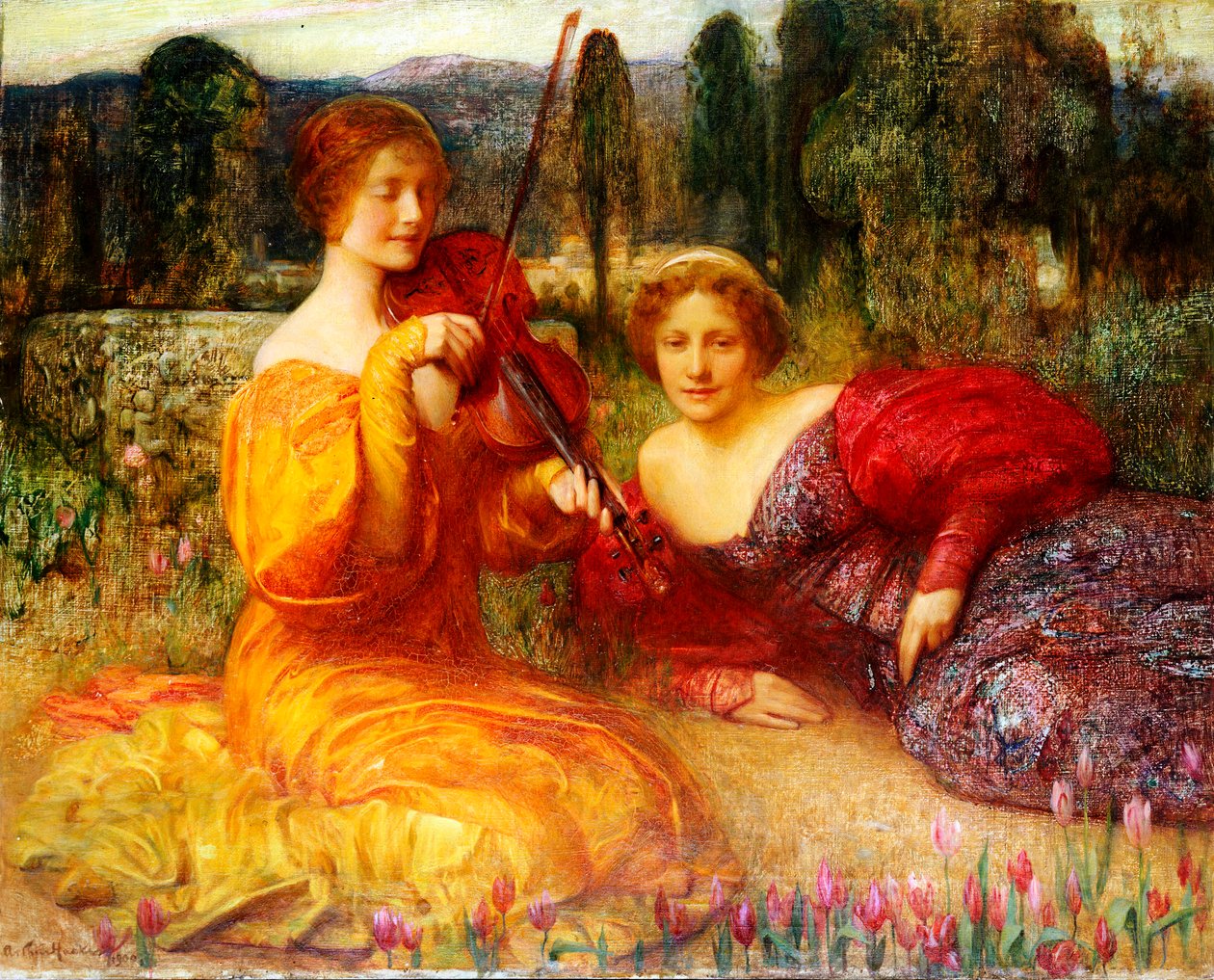 Musiker av stillheten, 1900 av Arthur Hacker