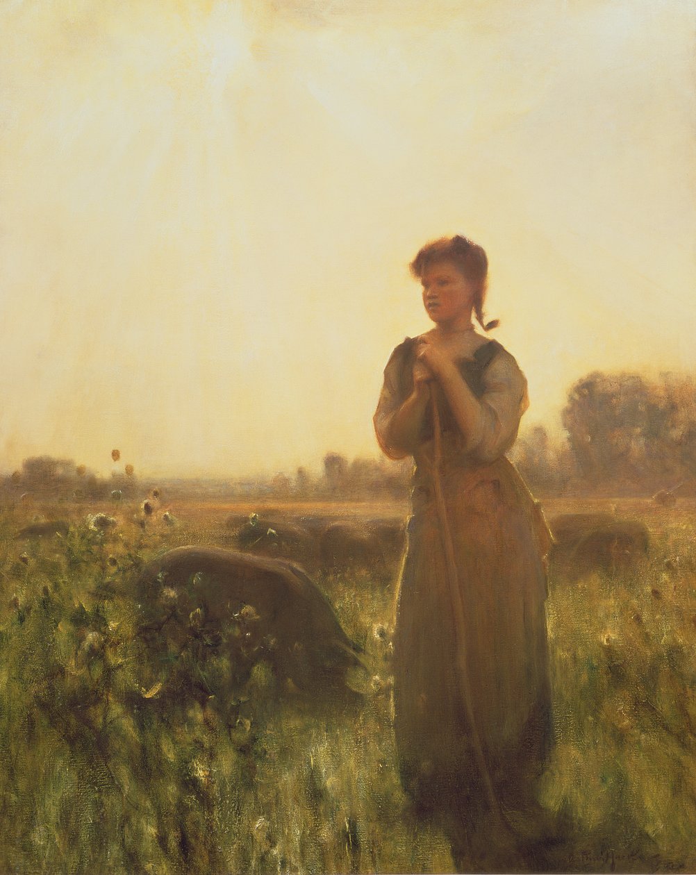 Gårdsjenta av Arthur Hacker