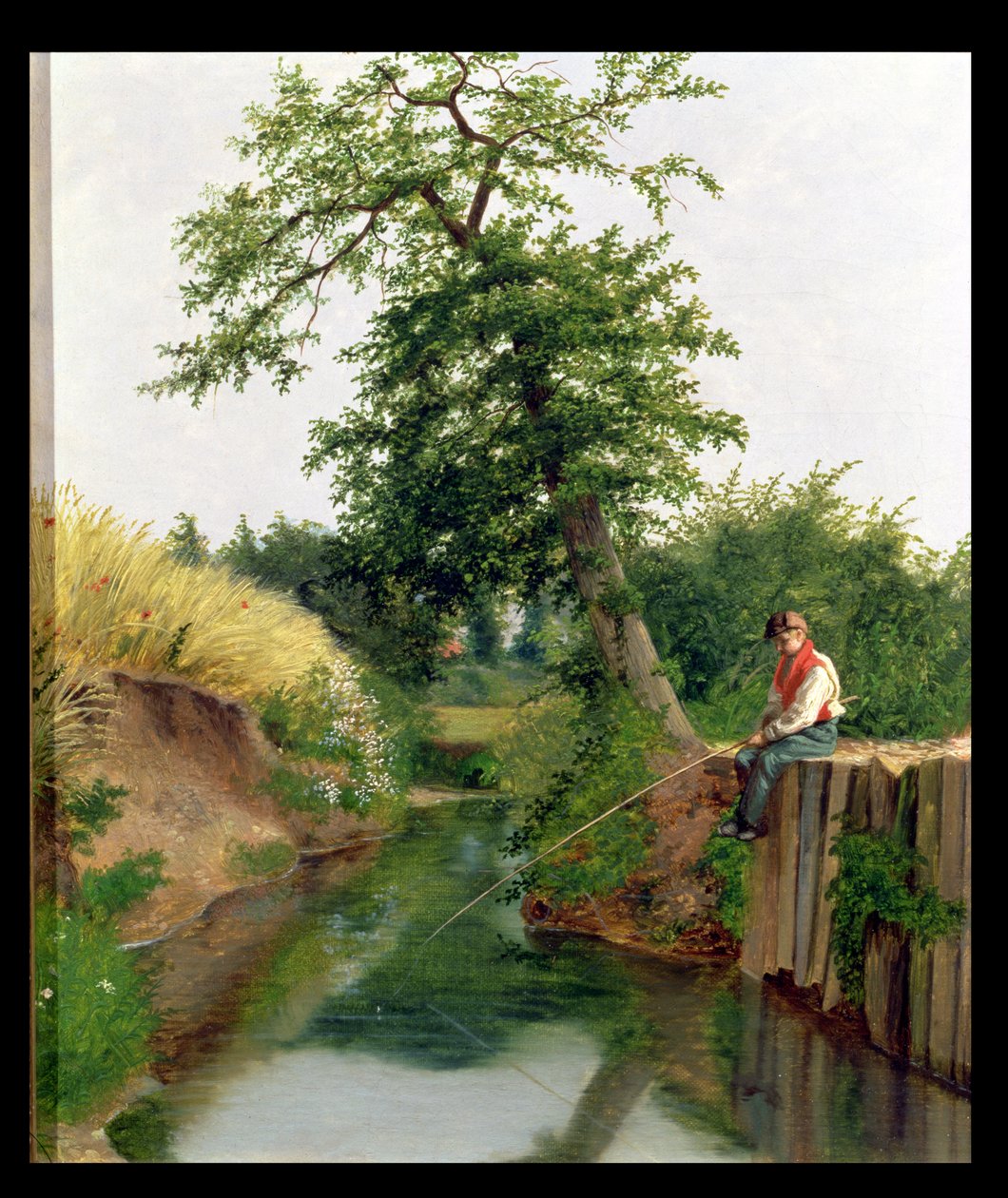 En gutt som fisker av Arthur Hughes