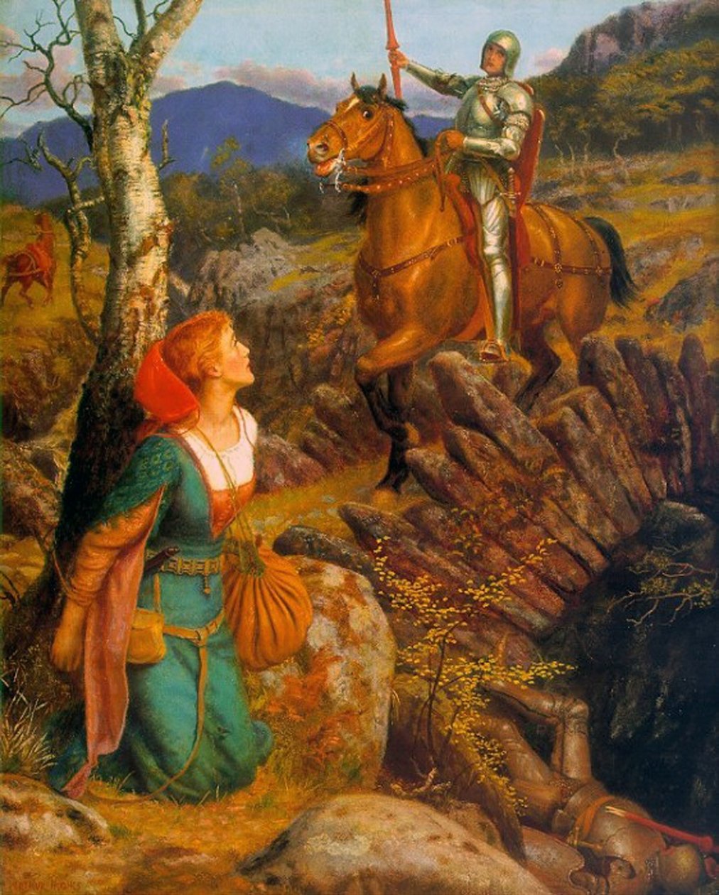 Styrtet av den rustne ridderen, ca. 1894-1908 av Arthur Hughes