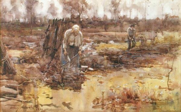 Twig Gatherers, Grez-sur-Loing av Arthur Melville