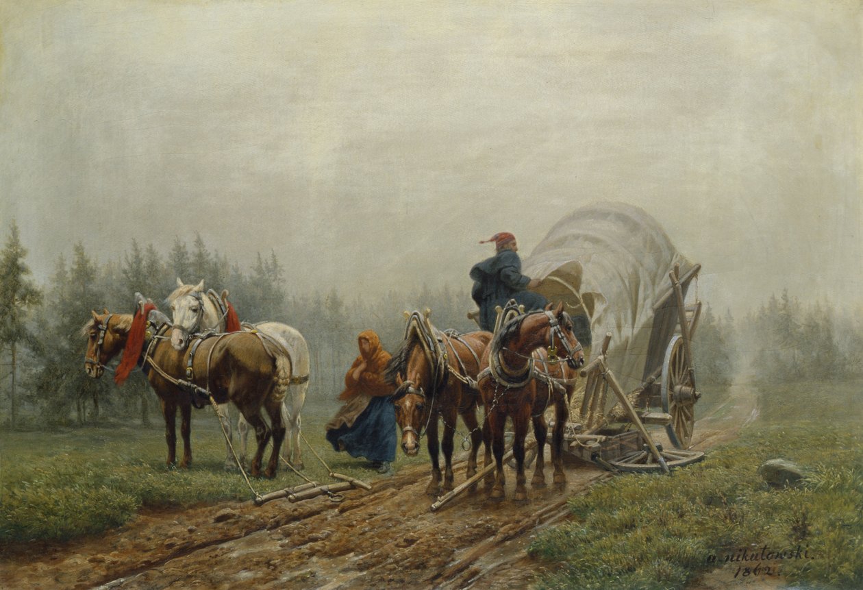 Den ødelagte godsvognen, 1862 av Arthur Nikutowski