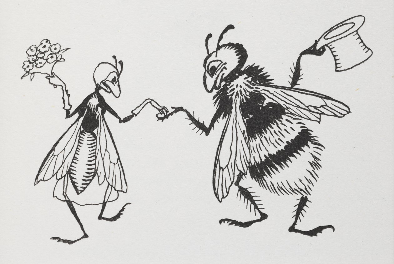 En flue og bie gifter seg. av Arthur Rackham