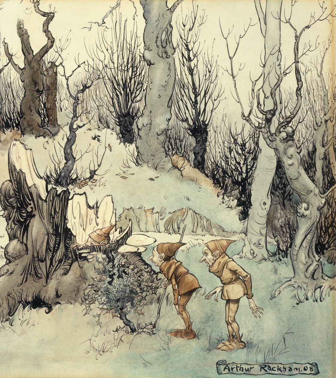 Alver i en skog, 1908 av Arthur Rackham