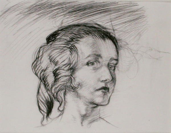 Jentehode (blyant på papir) av Arthur Rackham