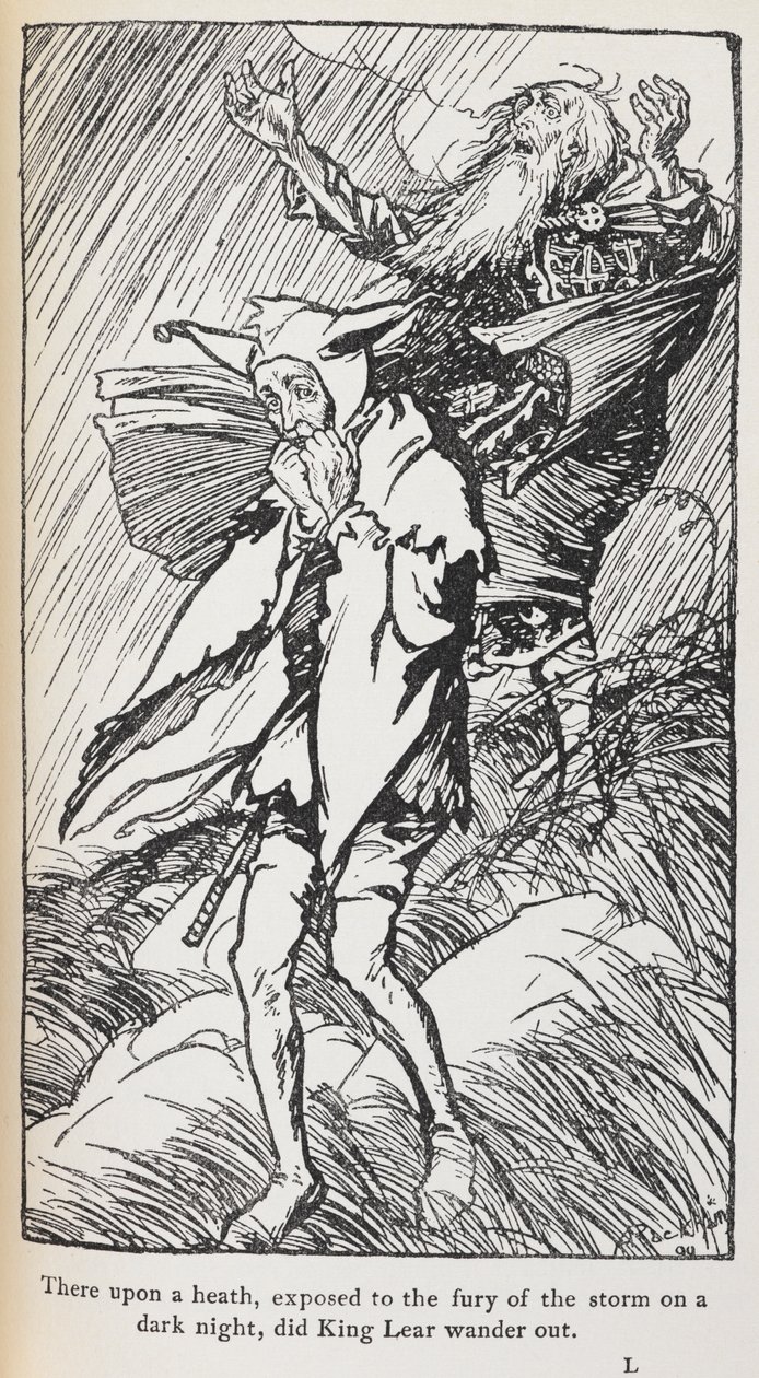 Illustrasjon av Kong Lear. av Arthur Rackham