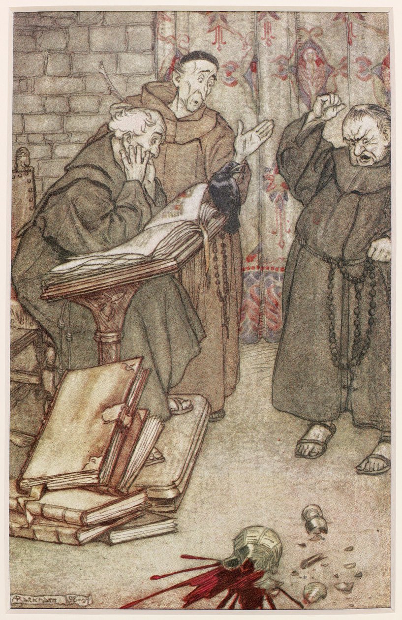 Illustrasjon av The Jackdaw of Reims, 1907 av Arthur Rackham