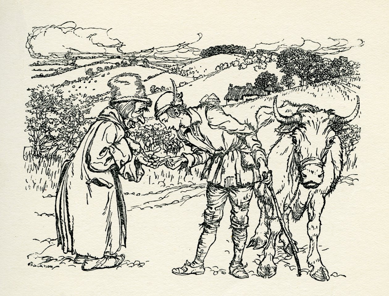 Jack og bønnestengelen av Arthur Rackham