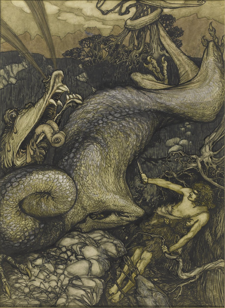 Dragedreperen Sigurd, 1901 av Arthur Rackham