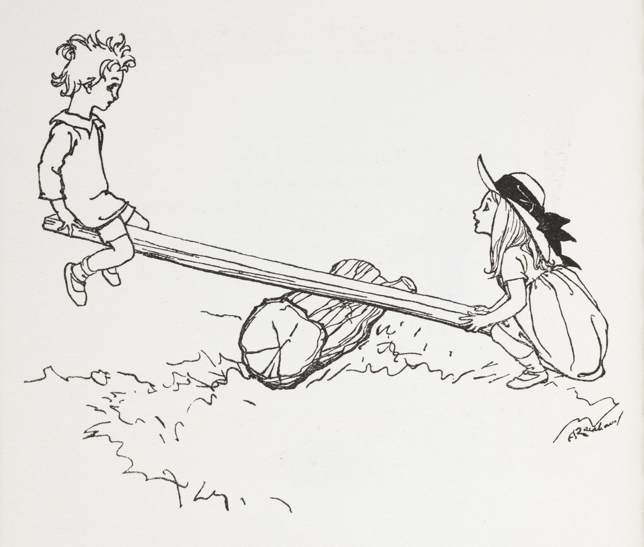 To barn på en se. av Arthur Rackham