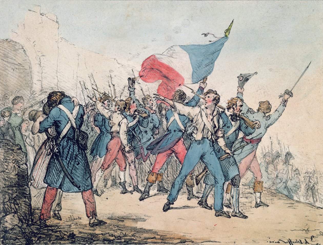 Allegori om 1830-revolusjonen og Marseillaise, gravert av Gihaut-brødrene, 1830 av Ary Scheffer