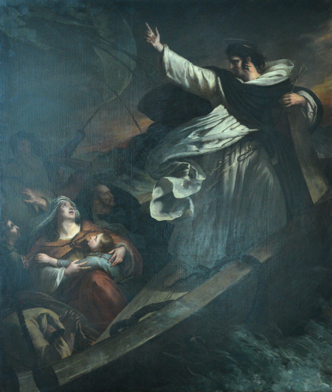 Saint Thomas Aquinas forkynner tillit til Gud under stormen av Ary Scheffer