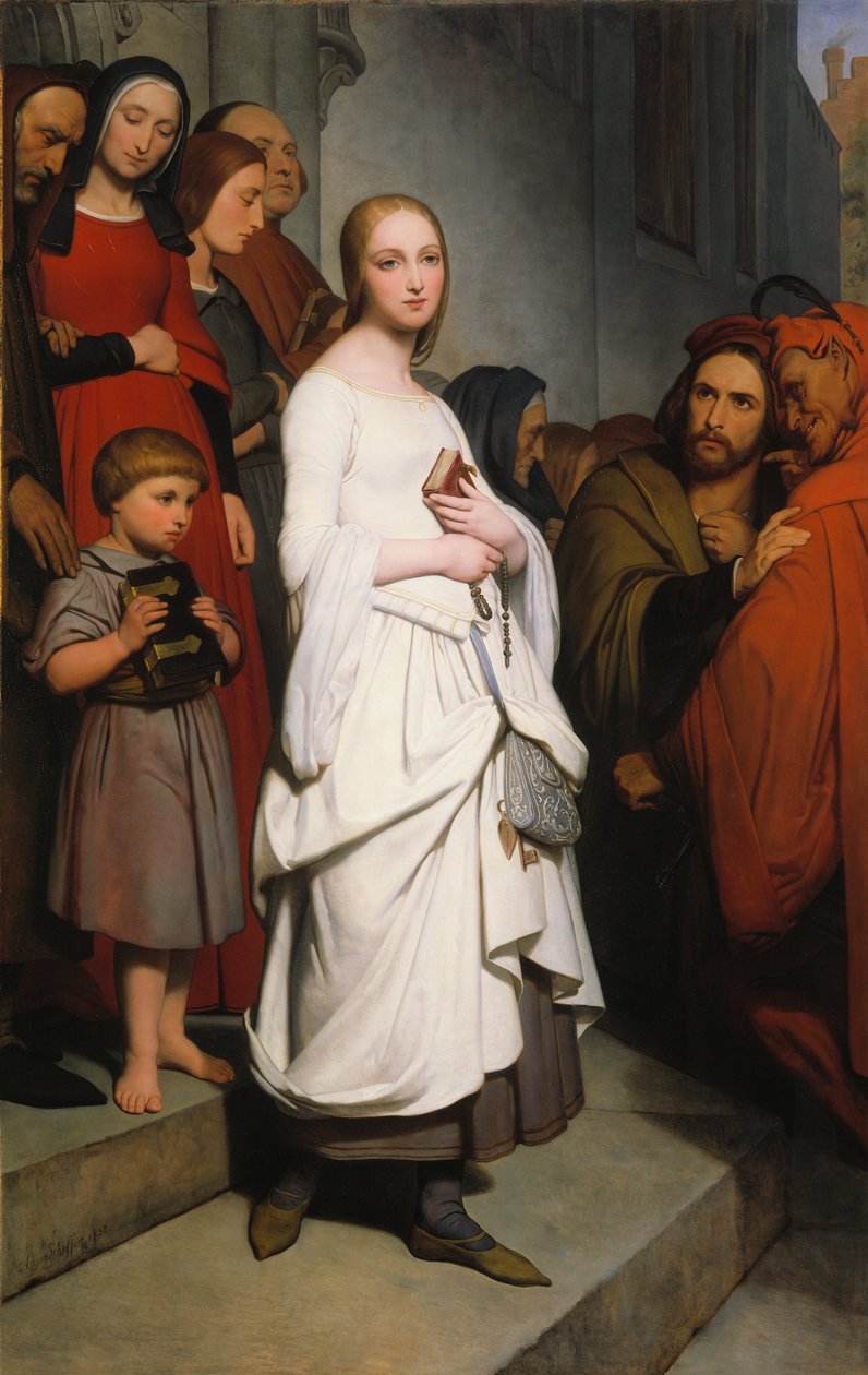 Marguerite forlater kirken, 1838 av Ary Scheffer