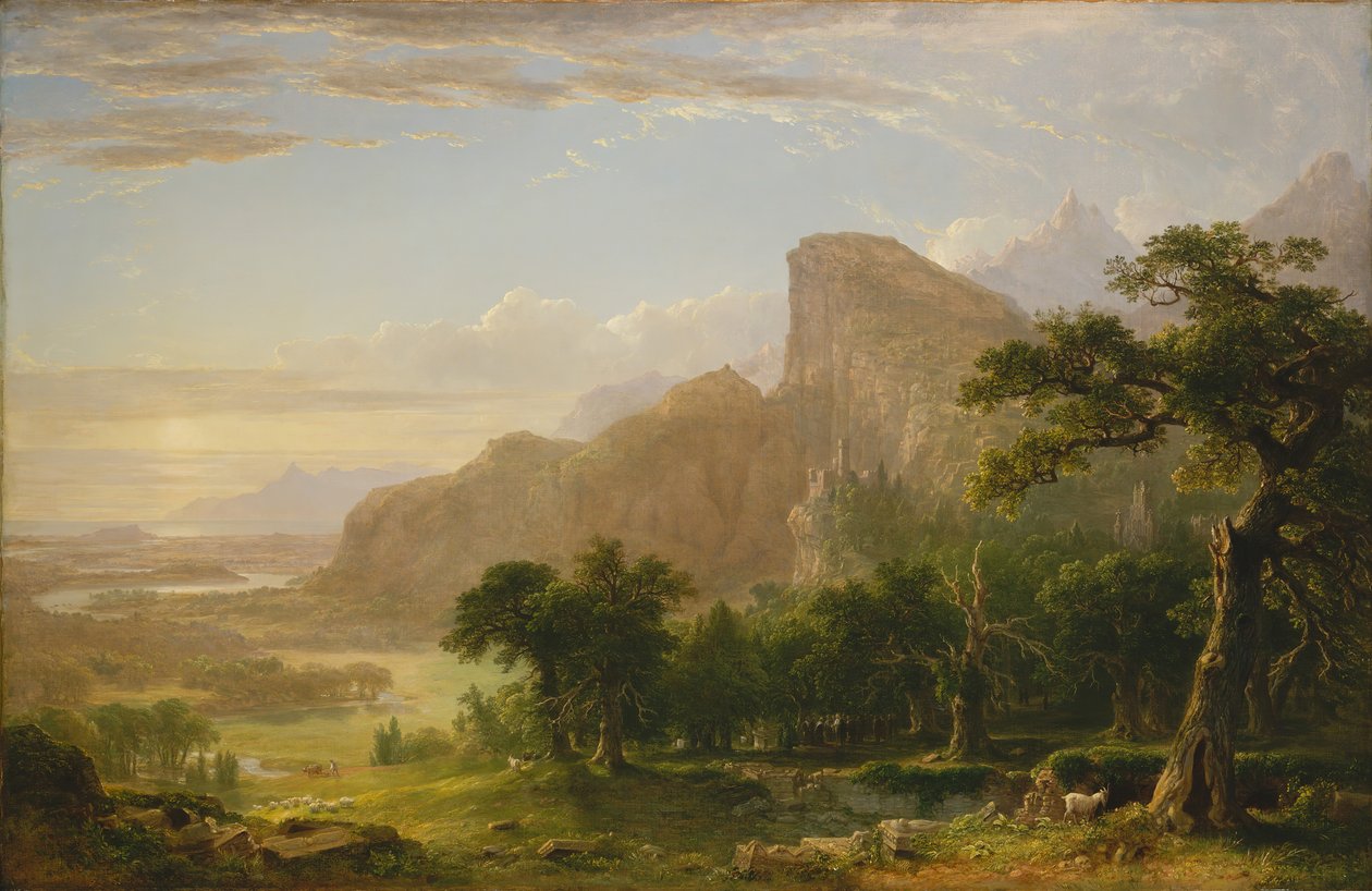 Landskapsscene fra Thanatopsis, 1850. av Asher Brown Durand
